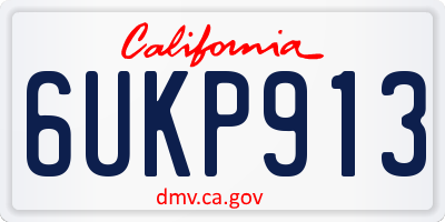 CA license plate 6UKP913