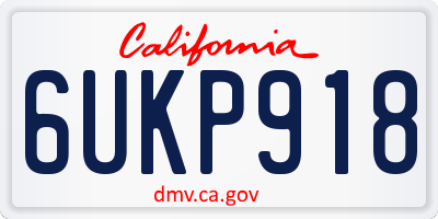 CA license plate 6UKP918