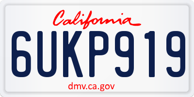 CA license plate 6UKP919