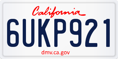 CA license plate 6UKP921