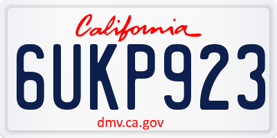 CA license plate 6UKP923