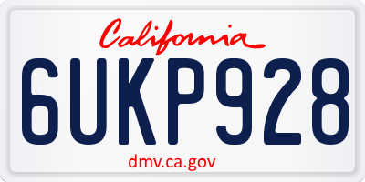 CA license plate 6UKP928