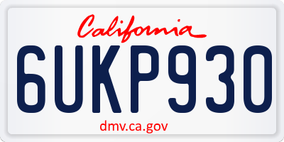 CA license plate 6UKP930