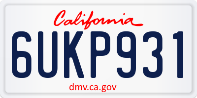 CA license plate 6UKP931