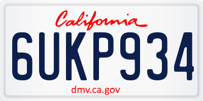 CA license plate 6UKP934