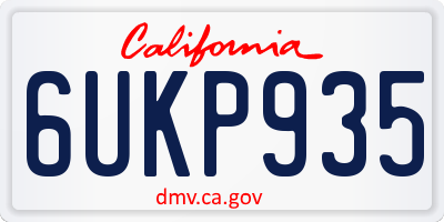 CA license plate 6UKP935