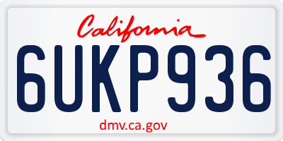 CA license plate 6UKP936