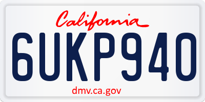 CA license plate 6UKP940