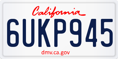 CA license plate 6UKP945