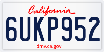 CA license plate 6UKP952