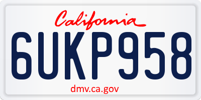 CA license plate 6UKP958