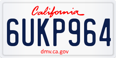 CA license plate 6UKP964