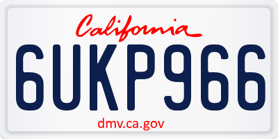 CA license plate 6UKP966