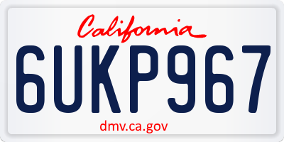 CA license plate 6UKP967