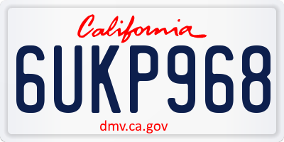 CA license plate 6UKP968