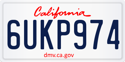 CA license plate 6UKP974