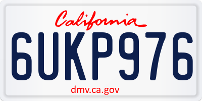 CA license plate 6UKP976