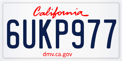 CA license plate 6UKP977