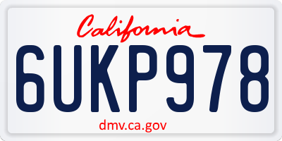 CA license plate 6UKP978