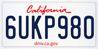 CA license plate 6UKP980