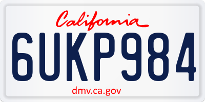 CA license plate 6UKP984