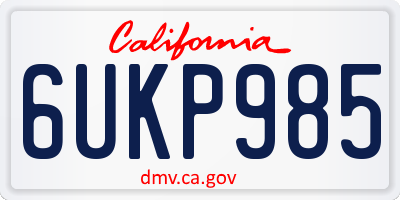 CA license plate 6UKP985
