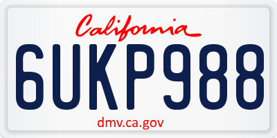 CA license plate 6UKP988
