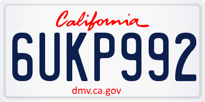 CA license plate 6UKP992