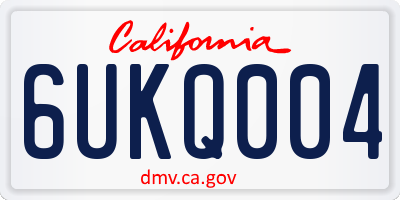 CA license plate 6UKQ004