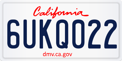 CA license plate 6UKQ022