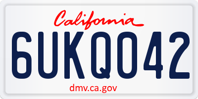 CA license plate 6UKQ042