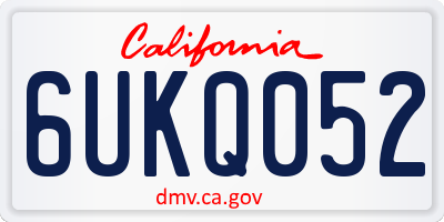 CA license plate 6UKQ052