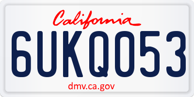 CA license plate 6UKQ053