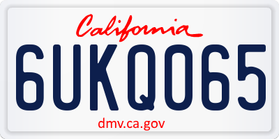 CA license plate 6UKQ065