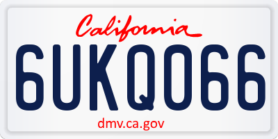 CA license plate 6UKQ066