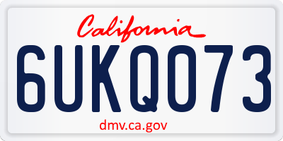 CA license plate 6UKQ073