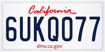 CA license plate 6UKQ077