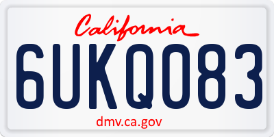 CA license plate 6UKQ083