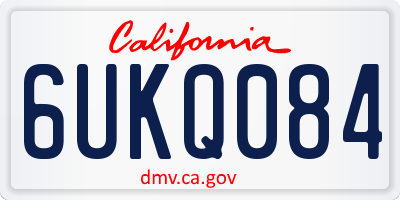 CA license plate 6UKQ084