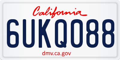 CA license plate 6UKQ088
