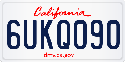 CA license plate 6UKQ090