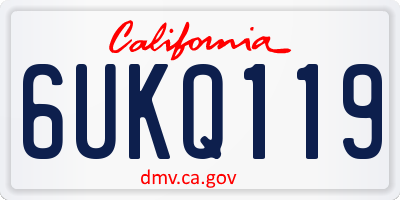 CA license plate 6UKQ119