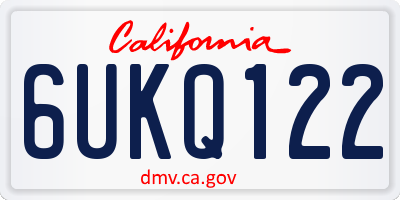 CA license plate 6UKQ122