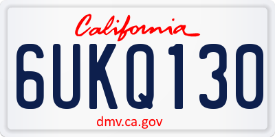 CA license plate 6UKQ130