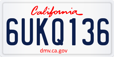 CA license plate 6UKQ136