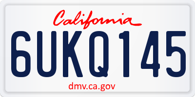 CA license plate 6UKQ145