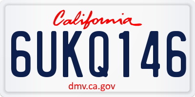 CA license plate 6UKQ146