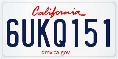 CA license plate 6UKQ151