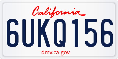CA license plate 6UKQ156