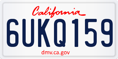 CA license plate 6UKQ159